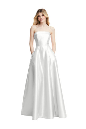 White Alfred Sung D843 Elegant Wedding Gown with Pockets